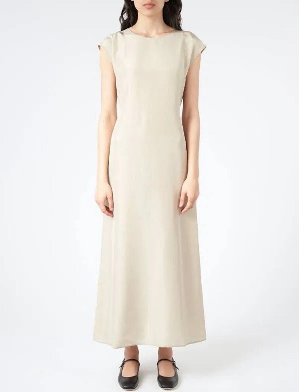 Barena Venezia Tessa Silk Champagne Maxi Dress IT 42 US 4